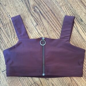 Stylish Purple Women's Top with Zipper